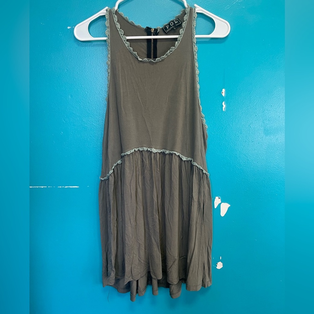 Olive green flowy tank top.
